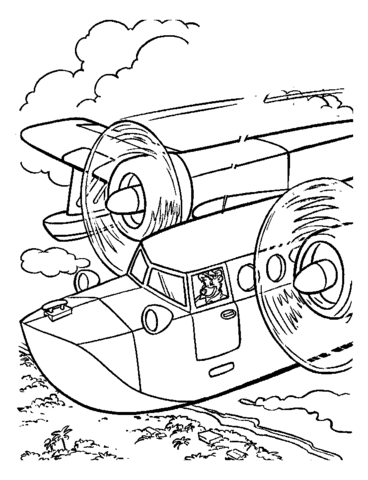 The Airplane Of Baloo Coloring Page